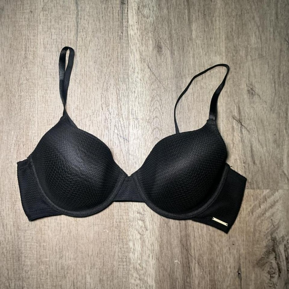 Vince Camuto Textured Push Up Bra Underwire Size 36C Black Everyday